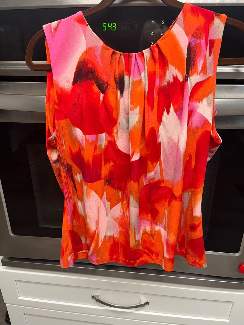 Calvin Klein Vibrant Red, Pink & Orange Abstract Tank